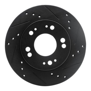 Chrysler SEBRING Brake Rotor (1) - Front Right - R1 Concepts - Drilled & Slotted - Black - `90-`05